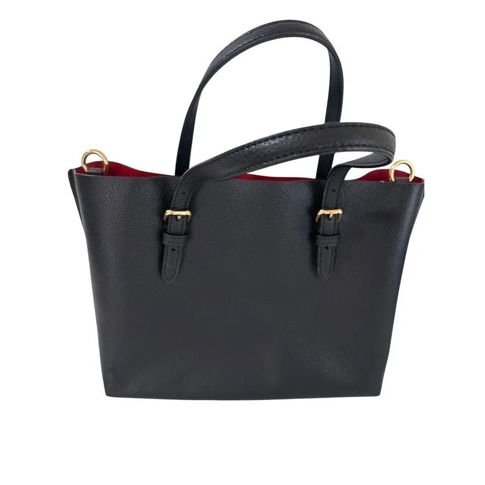 COACH C4084 Small Mollie Tote 25 Cross grain Leather Black